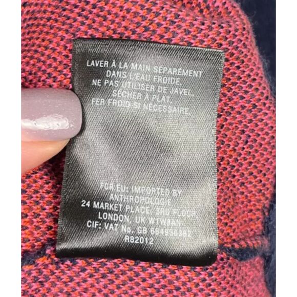 ANTHROPOLOGIE Field & Flower Megara Floral Tunic Dress Sweater Blue Pink M - Picture 5 of 5